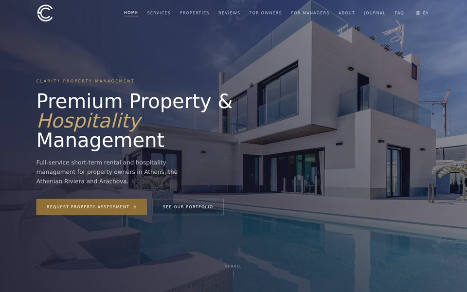 Clarity Property Management — Property & Hospitality Management Website