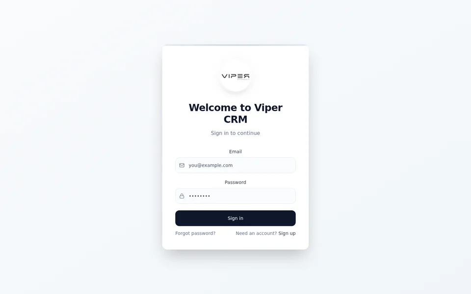 Viper CRM — Private CRM & Event Lead Capture App