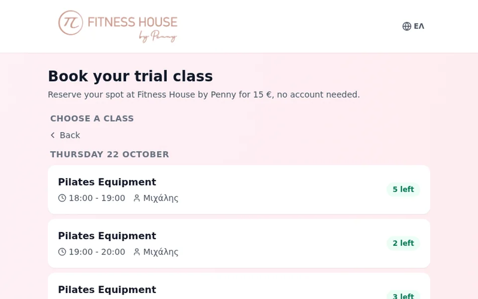 Fitness House Booking — Class Booking & Membership Portal